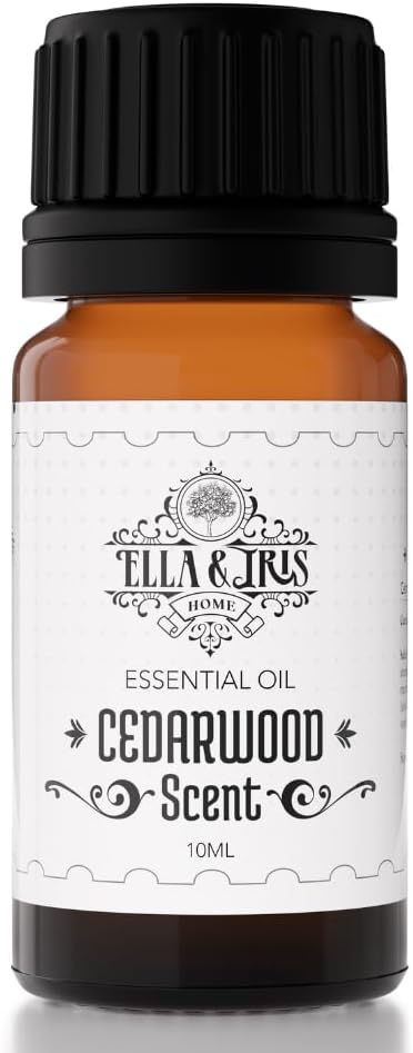 Ella & Iris Home Cedarwood Essential Oil, 10ml – Steam-Distilled Aromatherapy Oil for Diffuser, Massage, DIY Blends & Grounding Home Routines