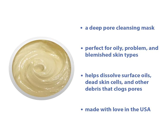 Raya Bio-Sulfur Masque (708) | Facial Clay Mask for Deep Pore Cleansing, Exfoliating Face Pack for Oily, Break-Out Skin | Vitamin-B and Bio Sulfur Formula to Control Oiliness | Skincare Face Mask