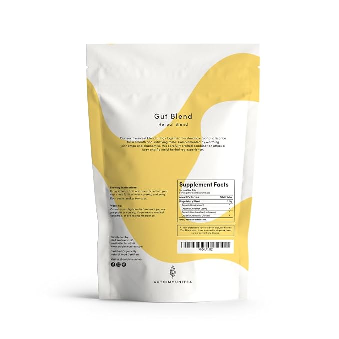 Organic Digestive Tea Loose Leaf Tea Bags – Stomach Soothe, Gut Health Tea, Tummy Tea, Debloating Tea, Marshmallow Root, Licorice Root, Chamomile, Caffeine Free AIP Leaky Gut Blend, 15 Count