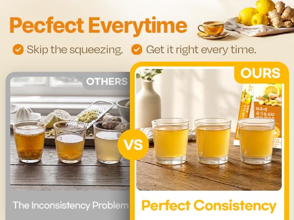[14 Sticks] Organic 100% Pure NFC Lemon Ginger Juice Sticks – 15g Each – Balanced 50/50 Blend, Cold Pressed, Non-GMO, No Sugar Added