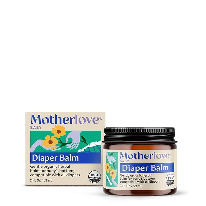 Motherlove Diaper Balm (2 oz) Organic Herbal Diaper Cream—Cloth Diaper Safe, Zinc Oxide- & Petroleum-Free