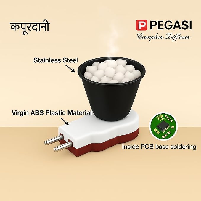 Electric Wooden Camphor Burner & Essential Oil Diffuser | Kapoor Dani for Pooja, Havan, Meditation | Fragrance Diffuser & Kappor Stand for Home & Office Use (Black)