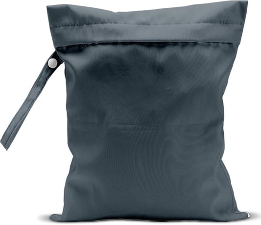 Waterproof Wet Bag for Swimsuit, Travel Beach Wet Dry Bag, Hidden Zipper Reusable Gray Wet Bags, for Travel Beach Wet Swimsuits Toiletries Diapers Dirty Gym Clothes Laundry Bag