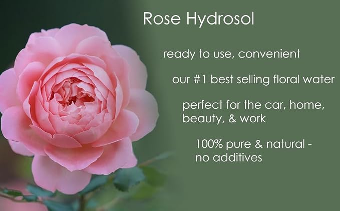 GreenHealth Hydrosol (Floral Water) - 32 fl oz Plastic Jug w/Cap - 100% Pure (NOT Oil) (Rose)