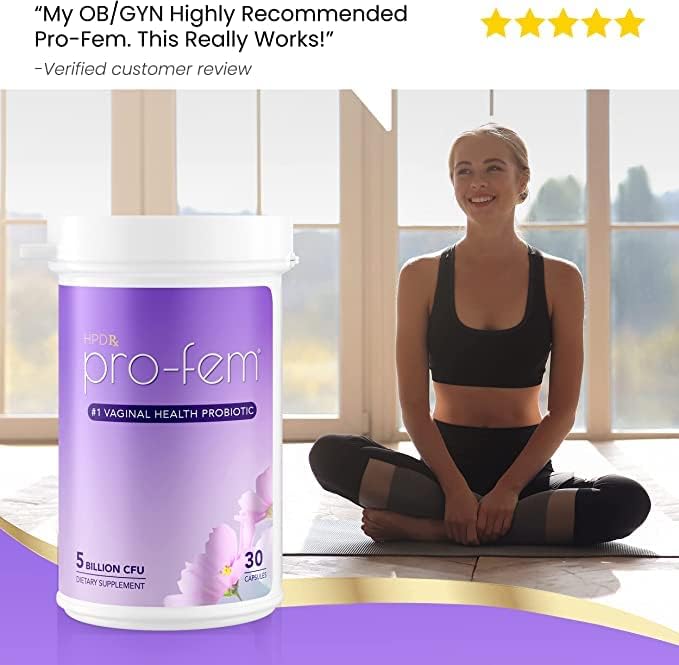 Pro-Fem #1 OB/GYN Formulated Vaginal Health Probiotics | 30 Caps | 6-Pack | Vaginal Probiotics to Promote Yeast & PH Balance, Urinary Tract Health | Feminine Probiotics | Works in 7 Days