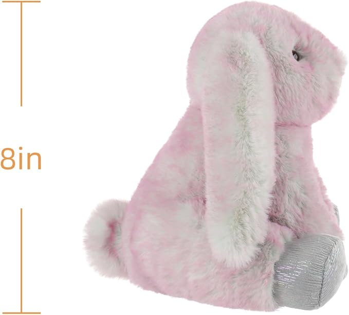 Apricot Lamb Toys Plush Bunny Rabbit Stuffed Animal with Fluffy Soft Ears (Grey-Pink, Small-8")