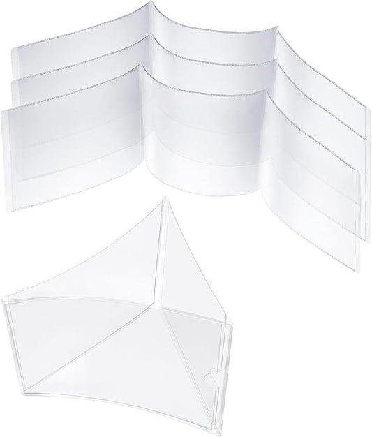4 Pcs 2026 Mahjong Card Sleeve, Mahjong Card Covers, Compatible with Large Print Size(6 1/8”x4 3/4”), Clear Plastic Sleeves, Durable Tri Fold Mahjongg Cards Protector, Mahjongg Accessories 2026