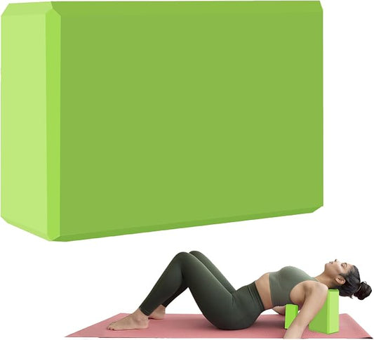 Yoga Block - Supportive Latex-Free Eva Foam - Soft Non-Slip Surface with Beveled Edges for Yoga, Pilates, Meditation - Yoga Accessories for Stability, Balance, Deepen Stretches