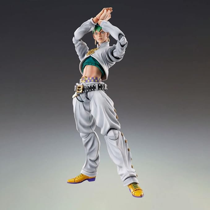 JJBA Action Figures Kishibe Rohan Figure Movable Joints Anime Figurine 6.3" JJBA Super Action Statue Collections Desktop Decoration Gift for Fans