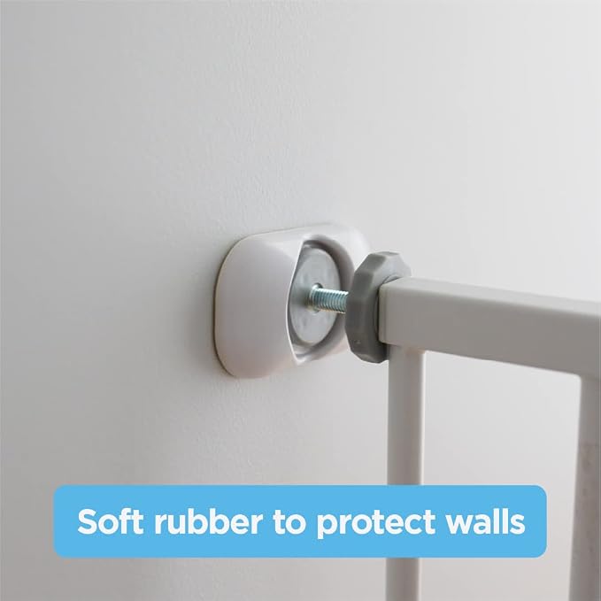 Perma Child Safety Baby Gate Wall Protector, Protect Walls and Doorways, Use with Pressure Mounted Baby and Dog Gates, 4 Pack, White