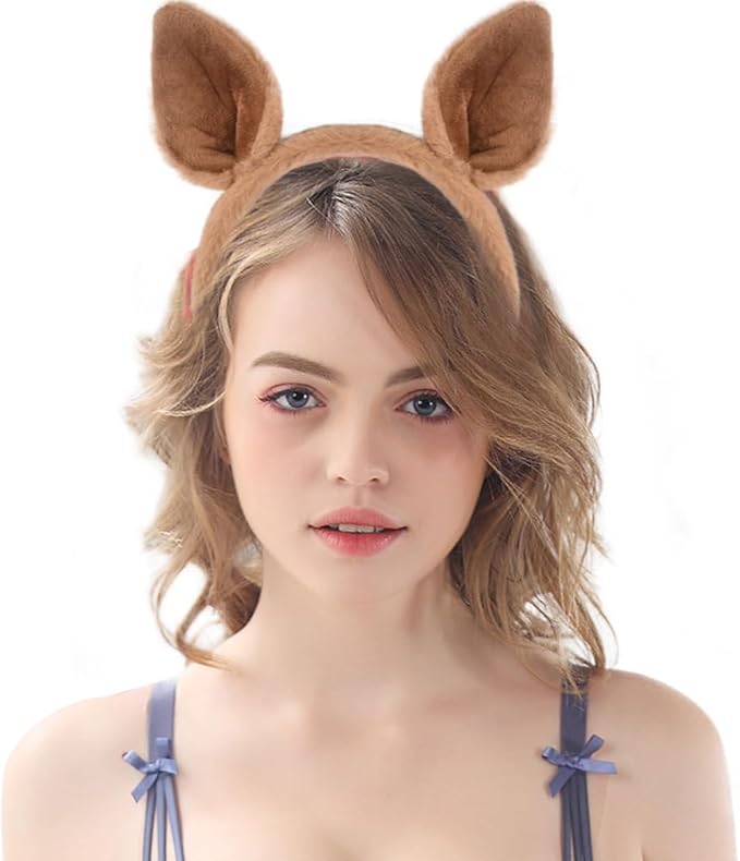 Plush Animal Ears and Horns Headband-Halloween Christmas Festival Theme Party Animal Cosplay Costume Headbands