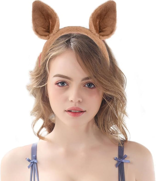 Plush Animal Ears and Horns Headband-Halloween Christmas Festival Theme Party Animal Cosplay Costume Headbands