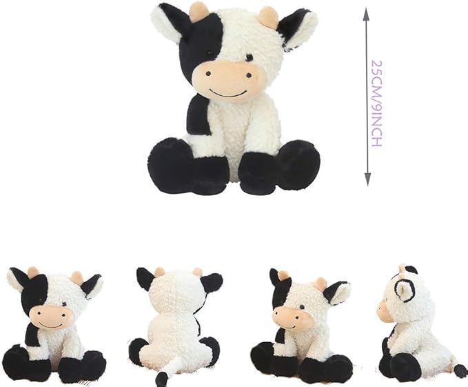 CHELEI2019 9" Cow Stuffed Animals Soft Cuddly Cow Plush Stuffed Animal Toy for Kids