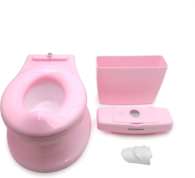 SMT- Baby Kids Portable Pink Realistic Toddler Potty Training Toilet w/Flushing Sound Baby Chair Seat Kid [P/N: ET-BABY004-PINK]