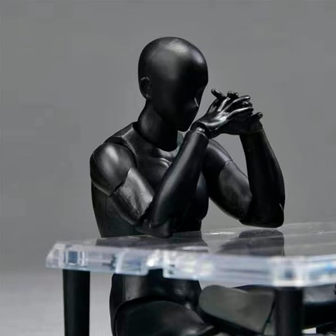 Action Figures PVC Model (Black Color) with Box Drawing Figure Models for Artists(Male)