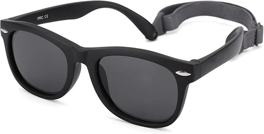Polarized Baby Sunglasses with Strap - Unbreakable Flexible Infant Sunglasses for Toddlers Age 0-24 Months