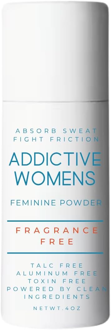 Addictive Womens Feminine Powder | Absorb Sweat | Fight Friction and Chaffing | Prevents Odor | Made from Natural Ingredients | Made in the USA (Fragrance Free)