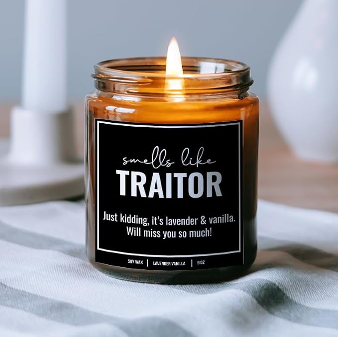 You Nique Designs New Job Candle for Women, 9 Ounces, Going Away Gifts for Coworker, Coworker Leaving Candle for Women, Farewell, Goodbye, All Natural Soy Aromatherapy Candles (Lavender & Vanilla A)