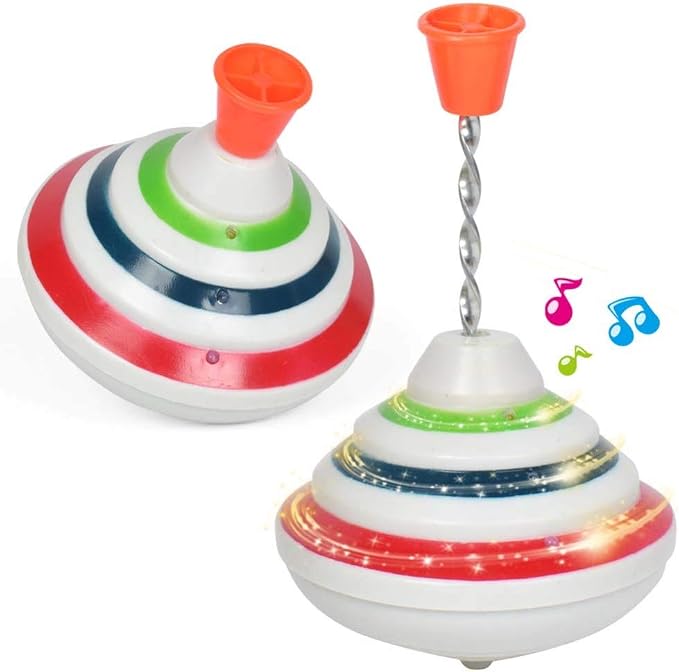 PATKAW Musical Spinning Top for Kids with LED Lights and Music, Light Up Spinning Toy for Toddlers, Interactive Sensory Gyroscope for Birthday Party Favors