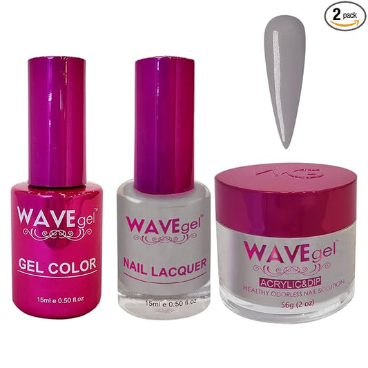 WAVEGEL Soak-Off Gel, Nail Lacquer & Acrylic/Dip Powder Matching Set - Princess Collection - #35 Iron Anchor