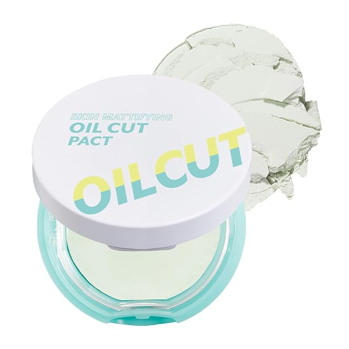 I'M MEME Compact - Oil Cut Pact | Sebum Absorbing, Korean Pressed Setting Powder for Blurring Effect, Makeup Powder, Translucent Compact, Finishing Powder, Oil Control Face Powder, Cute Stuff, 0.35 Oz