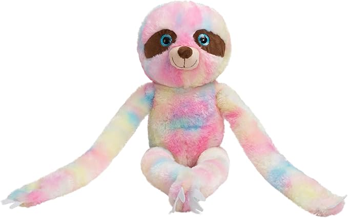 Hanging Rainbow Sloth Plush Toy Cute Stuffed Animals Gift for Kids Grandchildren Girlfriend Multi-Color 35 inch