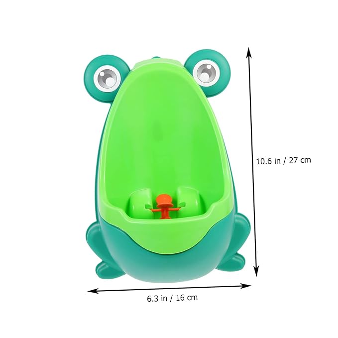 Generic Frog Urinal Potty Travel Potty Boys Urinal Plastic Urinal Training Potty Super Potty Trainer Baños para Niños Boy Potty Trains Pp Toilet Cartoon, 27x16x5cm, Green