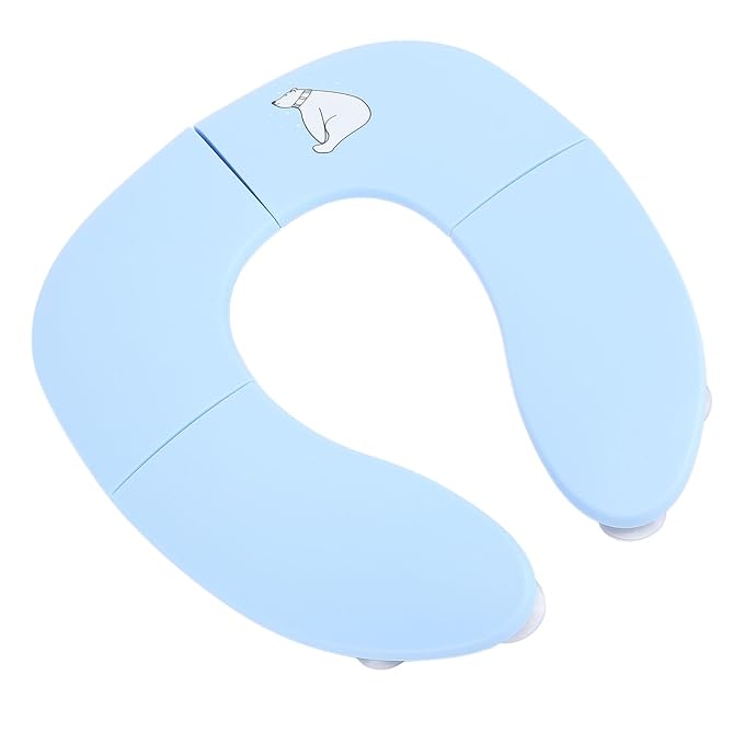 KIMISS Travel Potty for Toddler Portable Slip Suction Cup Toilet Training Folding Potty Blue RFoldable Cov Carry Our Portable You of for a Easily with Durability Experience (Blue)
