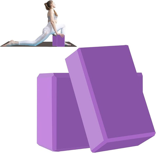 Yoga Block - Unsupported Latex Eva foam - Soft non slip surface with bevel for yoga, pilates, meditation - Yoga accessories for stability, balance and deep stretching