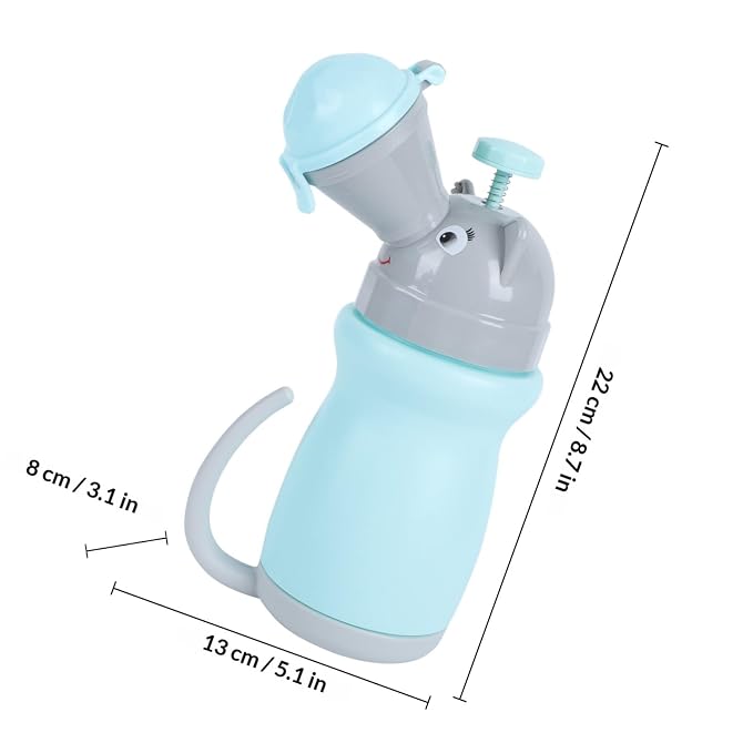 Portable Car Potty Urinal for Boys, Blue Travel Urinal Bottle with Leak-Proof Cap, Lightweight Emergency Toilet for Outdoor and Road Trips