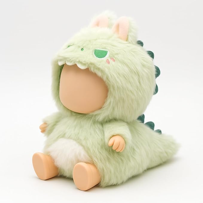 17cm Doll Clothes – Fluffy & Cute Outfits for Designer Dolls | Soft Costumes - Green-Dino