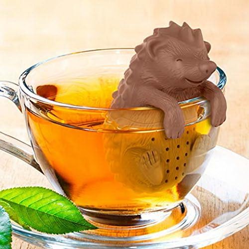 Genuine Fred, CUTE TEA, Hedgehog Reusable Silicone Tea Infuser, Brown, Fun Gift for Tea Lovers, Clever Kitchen Gadget