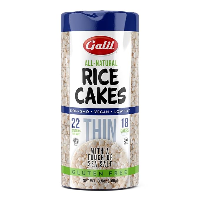 Galil Natural Rice Cakes Lightly Salted – All Natural, Gluten-Free, Vegan, Low-Fat, Non-GMO Snack – Crunchy, Delicious & Thin Rice Cake Snacks – Kosher & Wheat-Free – 3.5 oz