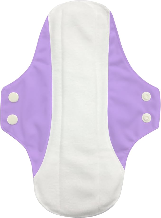 Charlie Banana - Reusable Feminine Pads Super+ 3Pack with Pouch | Washable Menstrual Pads for Heavy & Overnight Absorbency | Lavender