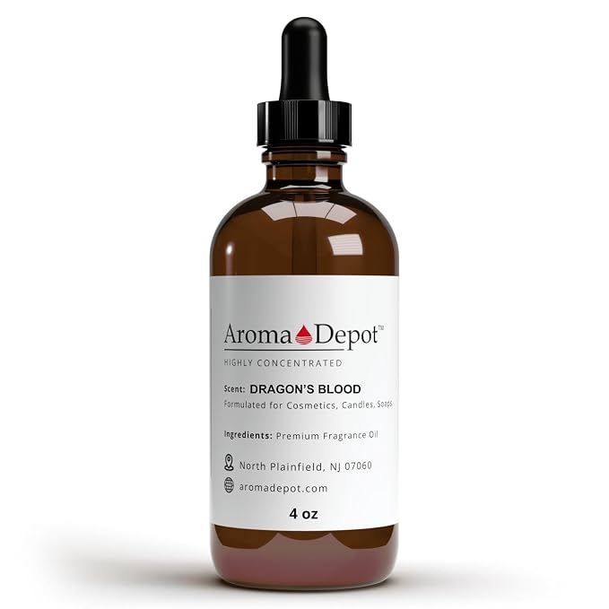 Aroma Depot Dragon's Blood Fragrance Oil 120ml PremiumDragon's Blood Essential Oil with Dropper for Candle Making, Soap Making & Bath Bombs. Undiluted & Alcohol-Free Scented Oil. (4 fl oz.)