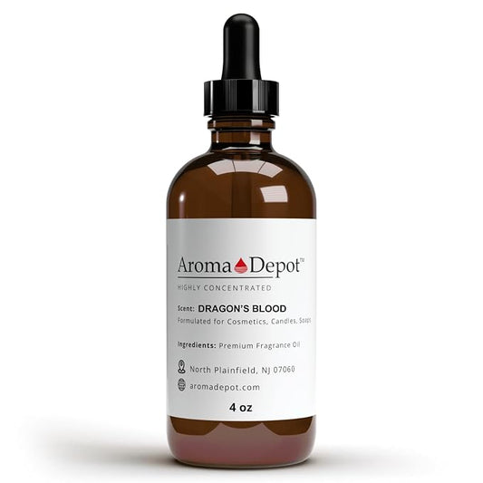 Aroma Depot Dragon's Blood Fragrance Oil 120ml PremiumDragon's Blood Essential Oil with Dropper for Candle Making, Soap Making & Bath Bombs. Undiluted & Alcohol-Free Scented Oil. (4 fl oz.)