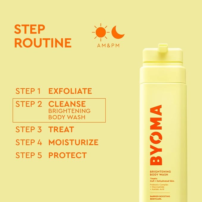 BYOMA Brightening Body Wash - Creamy Formula with Niacinamide & Azelaic Acid for Dull, Dehydrated Skin - Brightens & Evens Tone - Skin Barrier Repair - 16.9 Fl. Oz