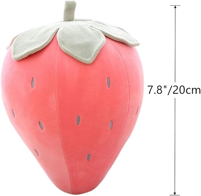 Cute Fruit Kids Pillow Stuffed Strawberry Plush Pillows Super Soft Girls Pillows Cushion Seat for Kids Toys (Pink,7.8"/20cm)