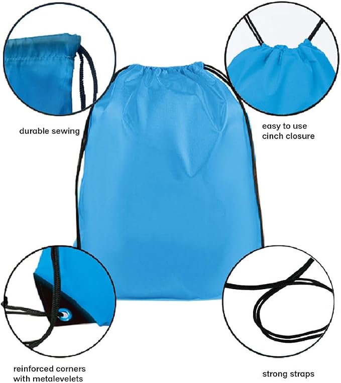 Drawstring Backpack Bulk 30Pcs Draw String Backpack Bags DIY Gym Sports Traveling Yoga Cinch Bag Sackpack Drawstring (sky blue)