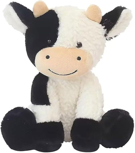 Cow Stuffed Animals Soft Plush Cute Cow Doll for Boys Girls 8in (zuo NIU heibaise)