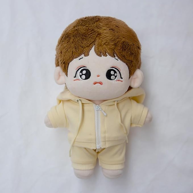 10cm 15cm 20cm Plush Doll Clothes Coat Pants Multi-Color Sportswear Sets Toys Dolls Accessories (Beige, 15cm)