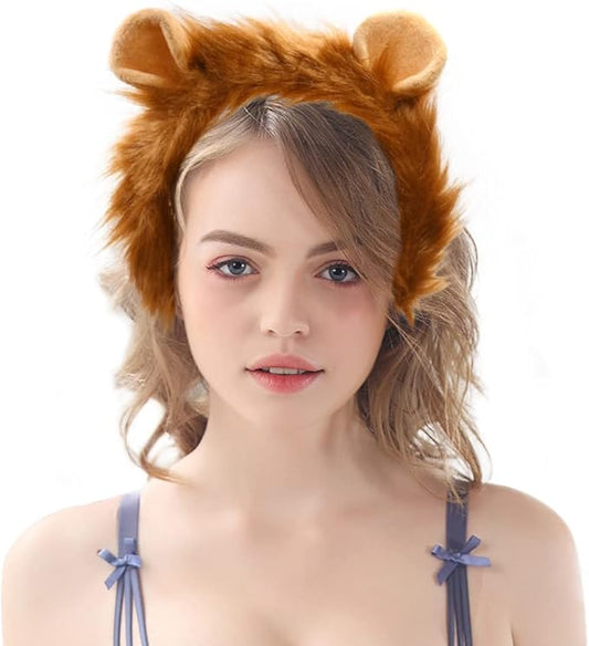 Plush Animal Ears and Horns Headband-Halloween Christmas Festival Theme Party Animal Cosplay Costume Headbands