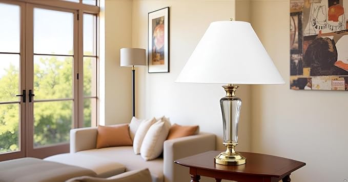 Aspen Creative 32206A Hardback Empire Spider Lamp Shade in White, 6" Top x 19" Bottom x 12" Slant Height