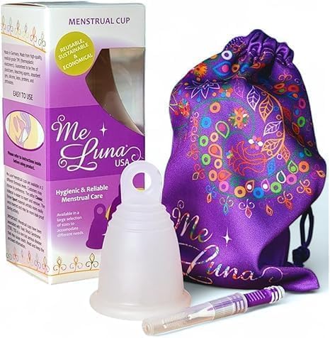 Most Customizable Menstrual Cup with Ring Handle | MeLuna Me Luna | Firm Period Cup Reusable Cup for Athletes | Tampon Pad Alternative | Sport