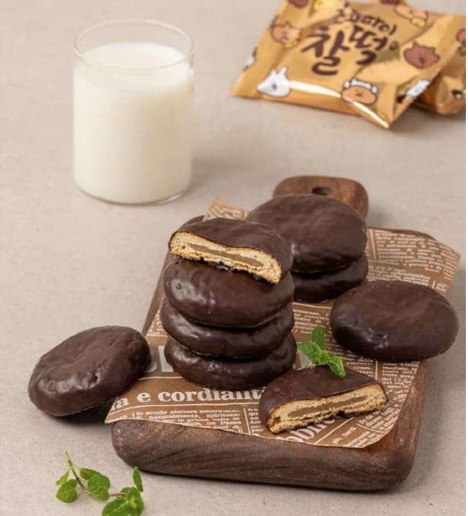 Gong Jooo MaMa CW(Chung Woo) Korean Chewy Filled Rice Cake Cookie Variety Gift Box (CHOCO PIE TTEOK 12)