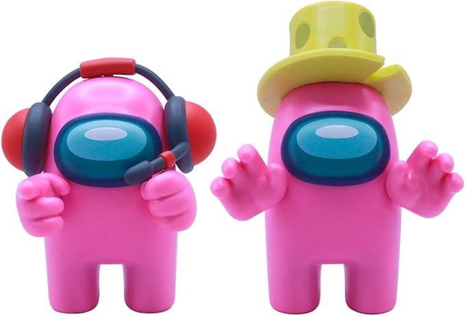 Among Us Collectible Figure – Pink Crewmate with Cheese Hat, 7″ Action Figure – Just Toys Series 4