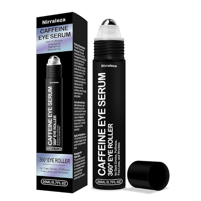 Mens Eye Cream, Eye Bags Treatment for Men, Caffeine Eye Roller for Puffy Eyes and Puffiness, Under Eye Cream for Dark Circles and Wrinkles