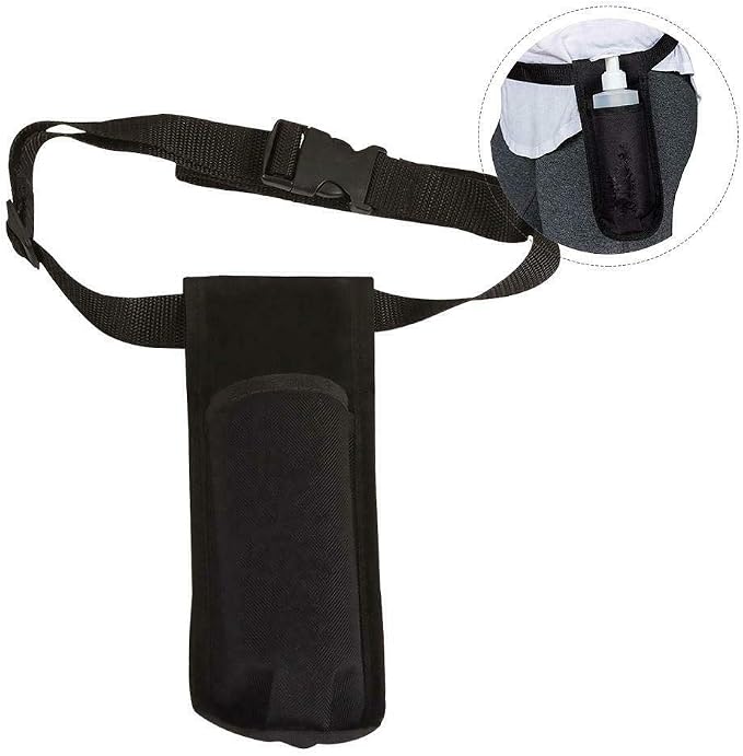 Massage Bottle Holster Durable Waist Pack, Single Bottle Holster Kit, Adjustable Strap,Heavy Duty Essential Oil Dispenser for Massage Practitioners (Black)