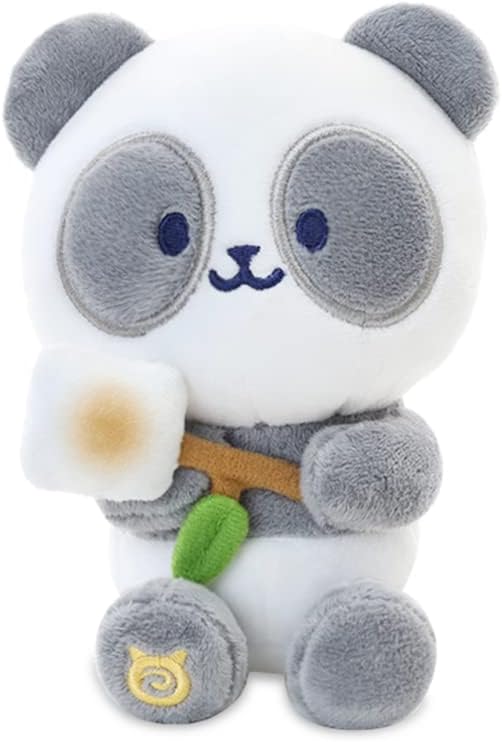 Anirollz Stuffed Animal Plush Toy – 6" Small Sitting Plush Doll Soft, Squishy, Warm, Cute, Comfort, Safe Birthday Panda Bear Character with Marshmallo Stick Pandaroll