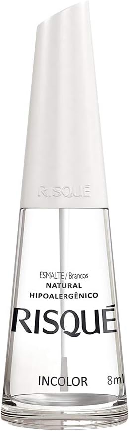 Nail Polish Risque Colorless | Antiallergic Esmalte de Unhas | Fast Dry, Hypoallergenic, Long-Lasting, Extra Sparkle, Made in Brazil | Incolor, 0.3 oz, 8ml